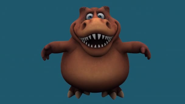 Dinosaurio Divertido Personaje Dibujos Animados Saltando Animación — Vídeos de Stock
