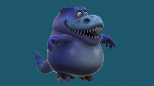 Dinosaure Drôle Personnage Dessin Animé Saut Animation — Video