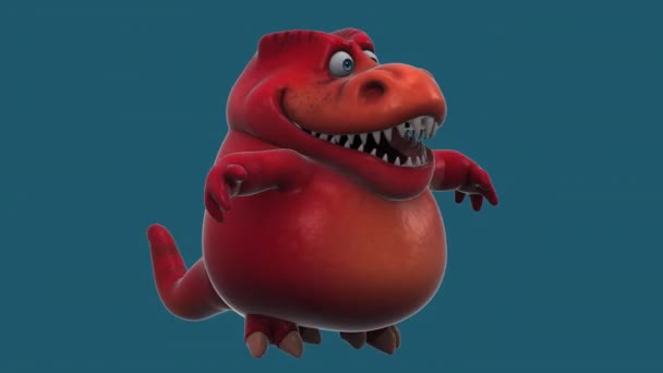 Dinozor Komik Çizgi Film Karakteri Atlama Boyutlu Animasyon — Stok video