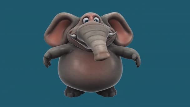 Skoków Słonia Zabawa Postać Kreskówek Animacja — Wideo stockowe