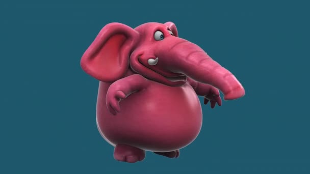 Elefante Che Salta Personaggio Dei Cartoni Animati Divertenti Animazione — Video Stock