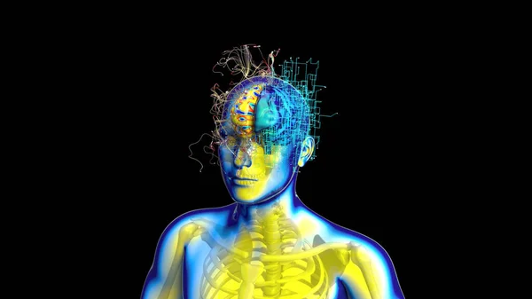 脳の動きのデザインの3Dイラスト — ストック写真