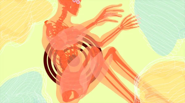 Bir Adamın Şınav Çekerken Boyutlu Anatomisi — Stok fotoğraf