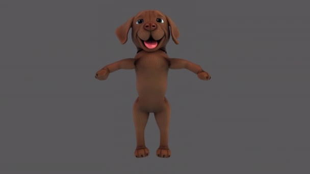 Zabawa Animacja Postać Kreskówek Labrador Jumping — Wideo stockowe