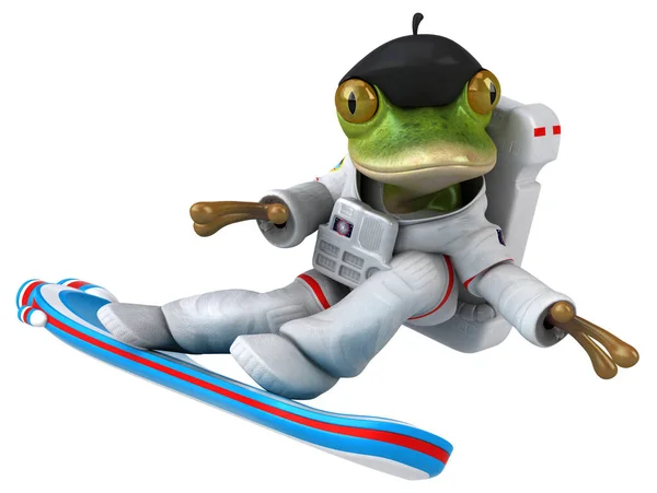 Personagem Astronauta Divertido Desenho Animado Sapo — Fotografia de Stock