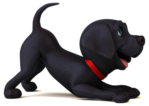Hauska Sarjakuva Musta Labrador Noutaja Merkki — kuvapankkivalokuva