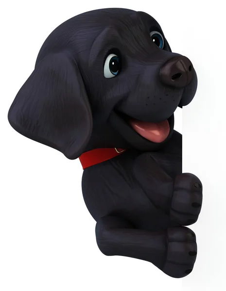 Eğlenceli Çizgi Film Siyah Labrador Retriever Karakteri — Stok fotoğraf