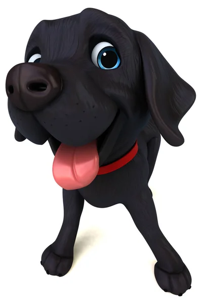 Lustige Zeichentrickfigur Mit Schwarzem Labrador Retriever — Stockfoto