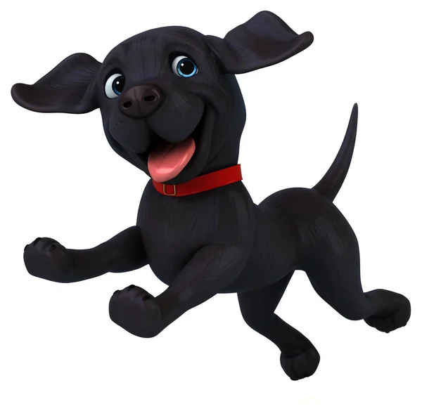 Leuke Cartoon Zwart Labrador Retriever Karakter — Stockfoto