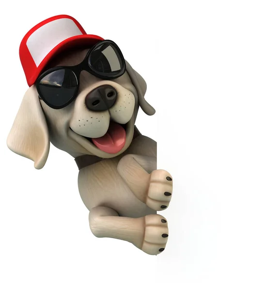 Eğlenceli Çizgi Film Beyaz Labrador Retriever Karakteri — Stok fotoğraf