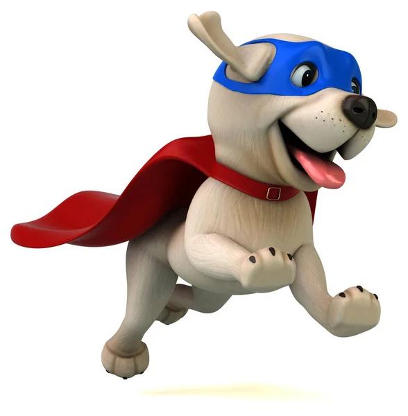 Kul Tecknad Super Vit Labrador Retriever Karaktär — Stockfoto
