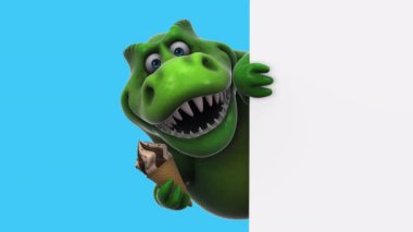 ie cream ile eğlenceli dinozor - 3 boyutlu animasyon 