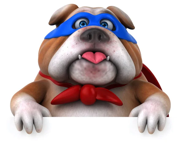 Kul Tecknad Illustration Hund Superhjälte Karaktär — Stockfoto