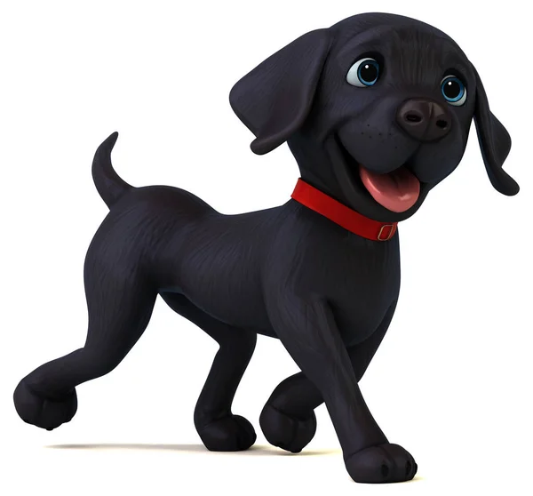 有趣的3D卡通黑色拉布拉多猎犬 — 图库照片