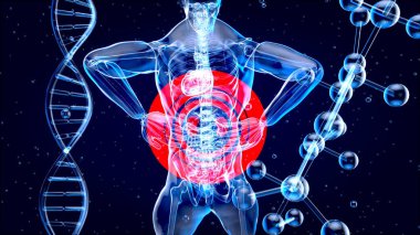 Sırt ağrısı ve böbreklerin soyut tasarımı