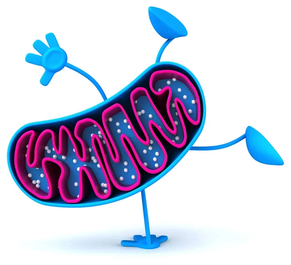 Fun Cartoon Mitochondria Character — Stock Photo, Image