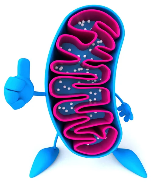 Fun Karikatura Mitochondrie Postava — Stock fotografie