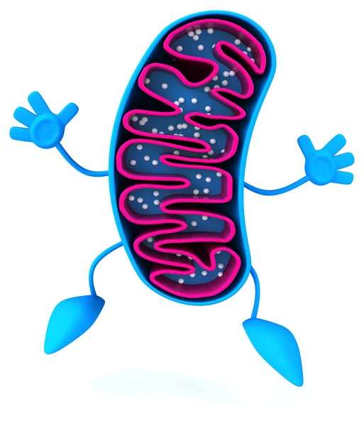 Fun Karikatura Mitochondrie Postava — Stock fotografie