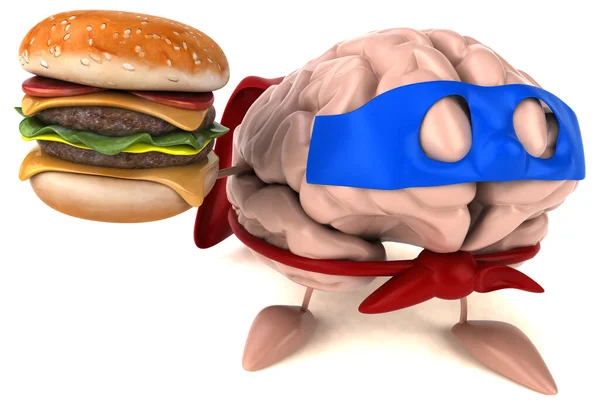 Brain Burger Illustration — Stock Photo, Image