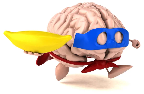 Hjerne Med Banan Illustration - Stock-foto
