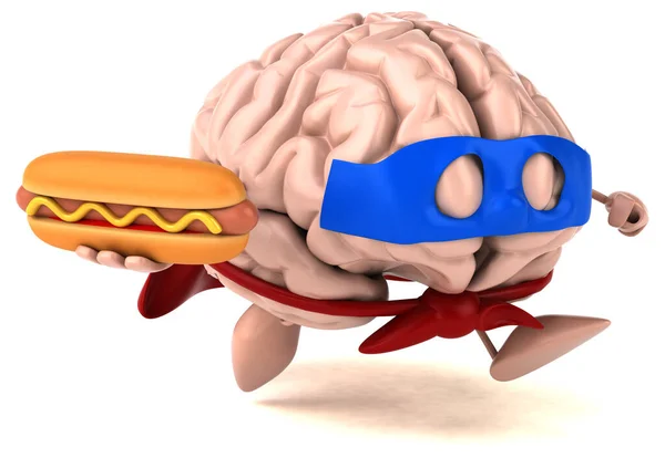 Brain Hotdog Illustration — Stock Photo, Image