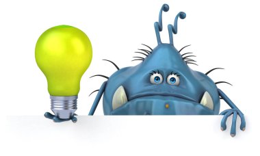 Lambalı eğlence mikrobu - 3D İllüstrasyon