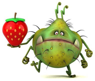 Çilek - 3d çizim ile eğlenceli mikrop