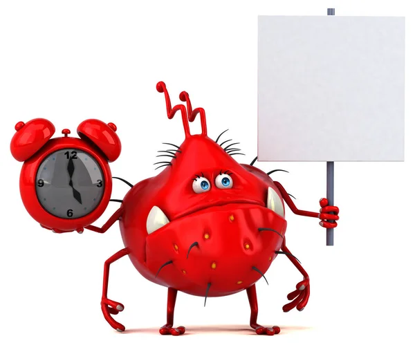 Fun Germ Alarm Clock Illustration — Stock Photo, Image