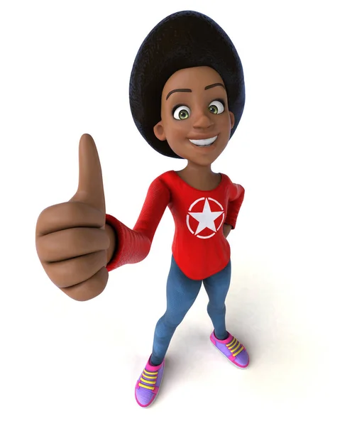 Fun Cartoon Black Teenage Girl Thumb — Stock Photo, Image