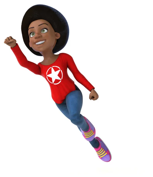 Spaß Cartoon Schwarz Teenager Mädchen Charakter — Stockfoto