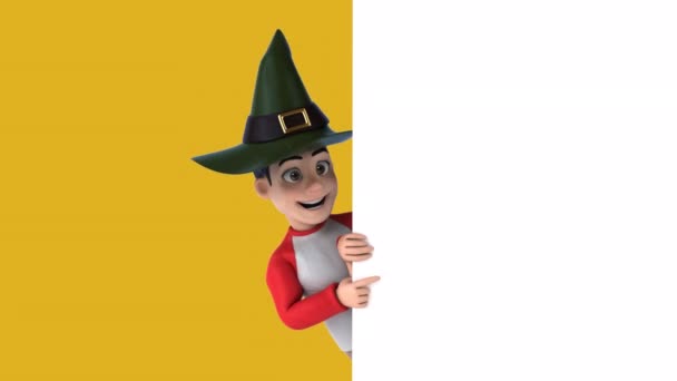 Personaggio Dei Cartoni Animati Ragazzo Cappello Halloween — Video Stock