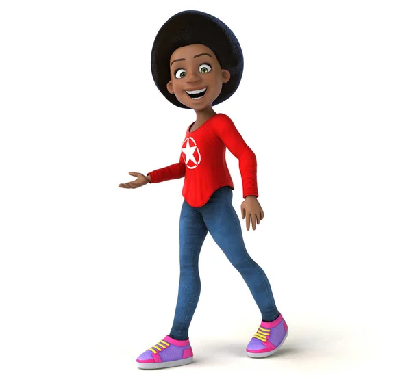 Spaß Zeichentrick Afrikanisch Amerikanisch Teenager Mädchen — Stockfoto