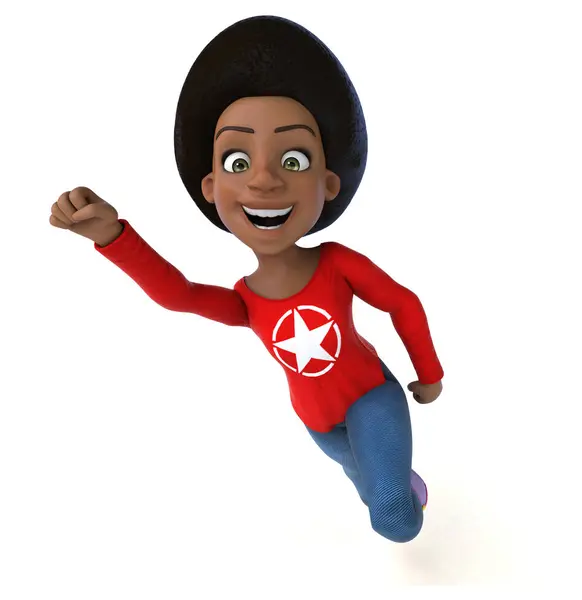 Spaß Zeichentrickfigur Schwarz Teenager Mädchen — Stockfoto