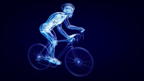 Bisikletli Bir Adamın Düşüşü — Stok video