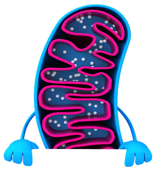 Divertente Personaggio Mitocondri Cartone Animato — Foto Stock
