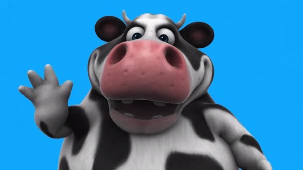 Zabawa Krowa Gestykulując Animacja — Wideo stockowe