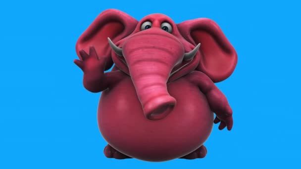 Elefante Divertente Personaggio Dei Cartoni Animati Dicendo Ciao Animazione — Video Stock