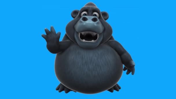 Divertido Personaje Orangután Diciendo Hola Animación — Vídeos de Stock