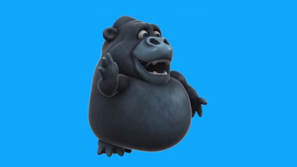 Fun Orangutan Character Saying Animation — Stock Video
