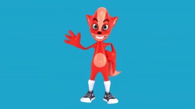 Çizgi film kızıl tilki hareketinin canlandırması. 
