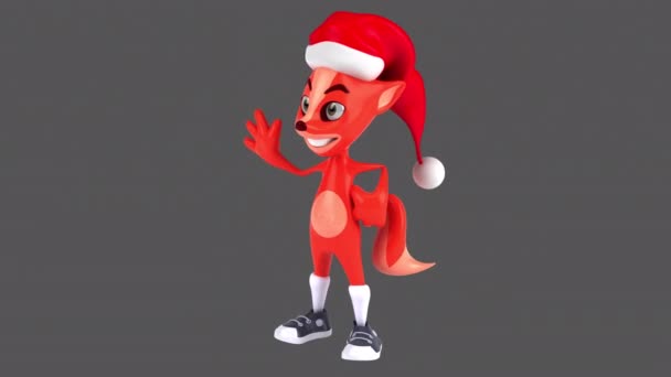 漫画の赤い狐のジェスチャーのアニメーション こんにちは — ストック動画