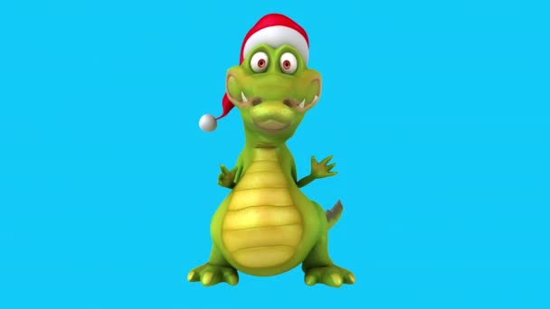 Drake Rolig Tecknad Karaktär Santa Claus Hatt Dans Animation — Stockvideo