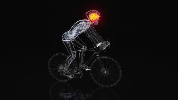 Representación Del Hombre Bicicleta Cayéndose — Vídeos de Stock