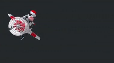 Noel Baba şapkalı komik inek çizgi film karakteri. 