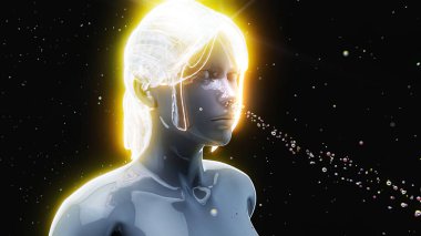 Bir kadının soyut çizimi ve koku duyusu