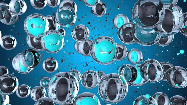 Abstract Art Background Viruses Bubbles Illustration — Stock Photo, Image