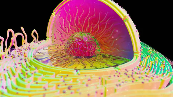 Περίληψη Απεικόνισης Του Βιολογικού Κυττάρου — Φωτογραφία Αρχείου