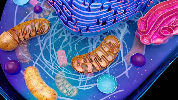 Abstract Illustratie Van Mitochondriën Stockfoto