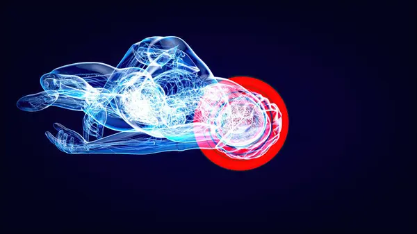 Abstrakt Illustrasjon Syklist Hjernerystelse stockbilde