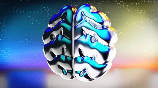 脳メディカルアイコン 3Dイラスト ストック画像